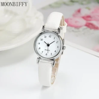 Chic Leather Strap Ladies' Quartz Watch: Small Dial, Fashionable, and High-Quality Timepiece for Women