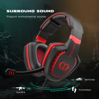 Headphones with Mic, Volume Control, Bass Surround Sound - Perfect for PC, PS4, PS5, and XBOX Gaming