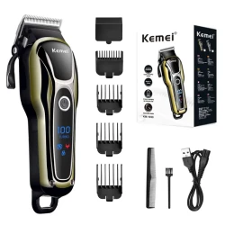 Hair Clippers Kit Cordless, Dual Voltage Beard Trimmer for Men with Rechargeable Battery & Digital Display